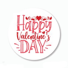 30 HAPPY VALENTINE'S DAY SCRAPBOOK STICKERS ENVELOPE SEALS LABELS 1.5" ROUND