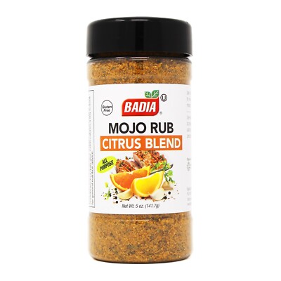 Badia Mojo Rub Citrus Blend, 5 oz Bottle, Kosher, Gluten-Free, Halal, MSG-Free