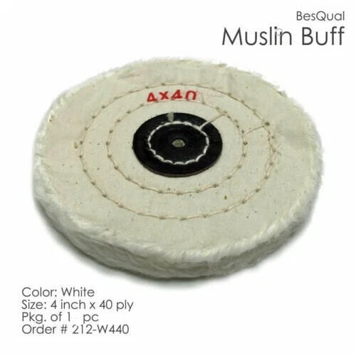 BESQUAL Dental Lab 4" x 40-ply White Muslin Buff Polishing Wheel new