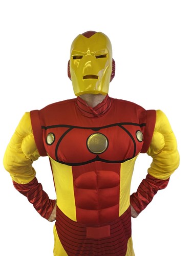 Iron Man Deluxe Muscle Chest Comic Book Adult Costume - Picture 3 of 5