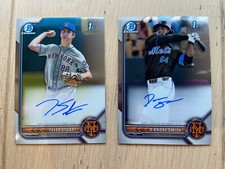 2022 Bowman Chrome Draft D'Andre Smith & Tyler Stuart Autograph - Mets