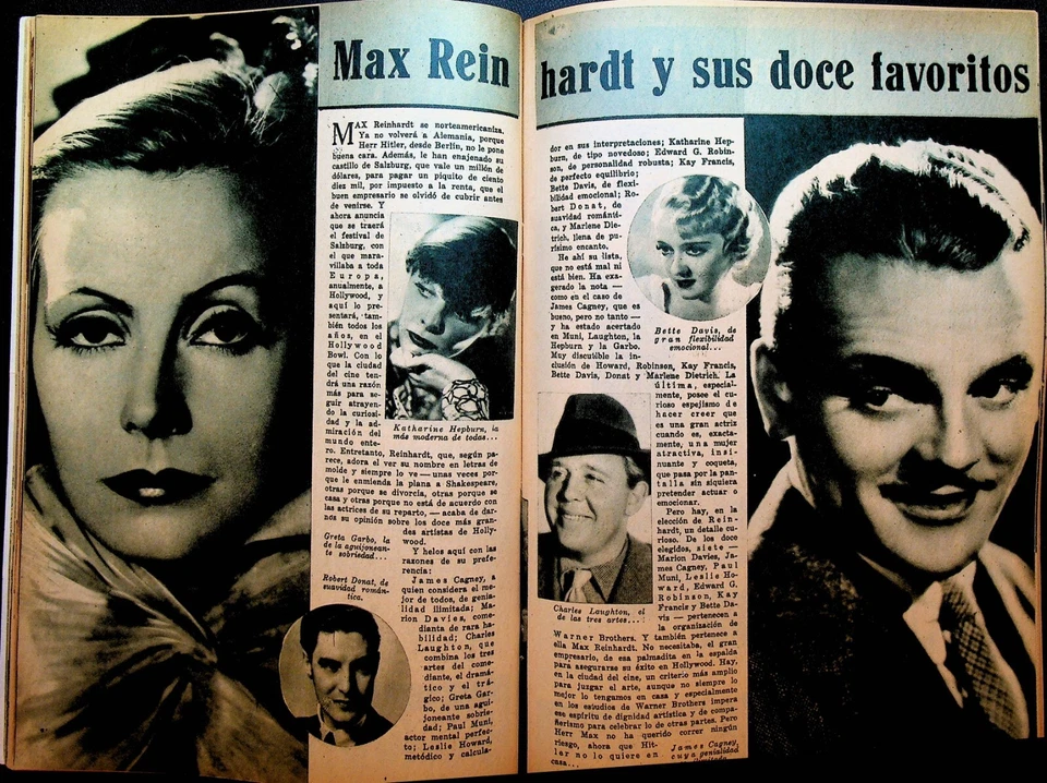 Sintonia Magazine June 22 1935 Rene Fasce Marlene Dietrich Greta Garbo WC Fields - Image 2 of 4