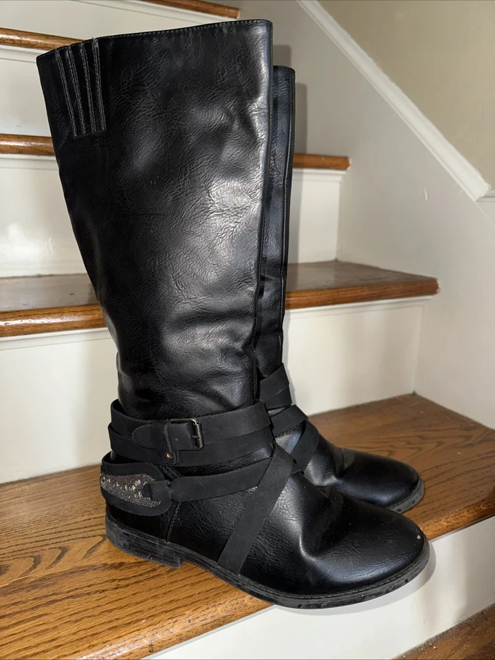 Ботинки на коленях RAMPAGE Isadora на боковой молнии серебристые блестящие и черные 4 БЛАГОТВОРИТЕЛЬНЫЕ ❤️310 - Изображение 4 из 4