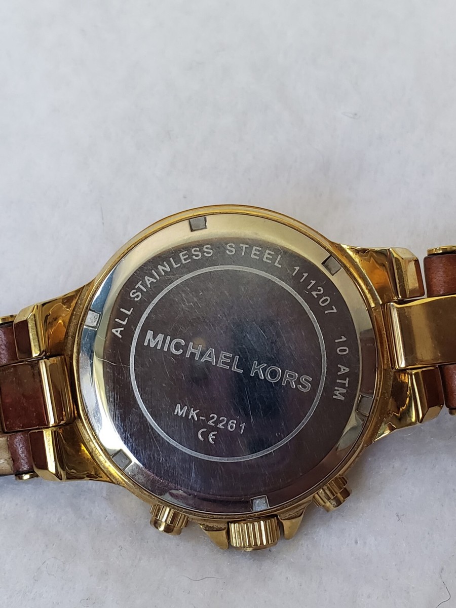 Michael Kors Peyton Luggage Leather Double Strap Ladies  display picture 2