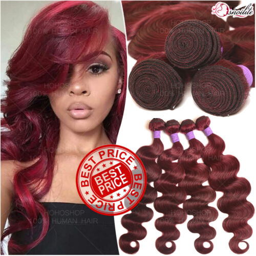 3Bundles=300g Body Wave Brazilian Virgin Human Hair Extensions Weave Weft Brown - Picture 1 of 27