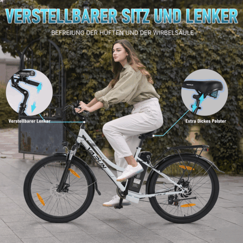 VARUN E Bike 26 Zoll Elektrofahrrad für Damen Herren Trekking Pedelec mit 7-Gang - Bild 6 von 7
