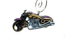Christmas Ornament for Motorcycle Chopper Purple Yellow