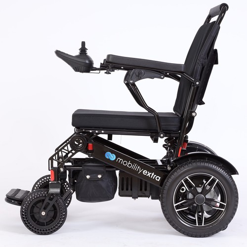 New MobilityExtra MX2 Lightweight Folding Electric Wheelchair, 4mph