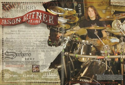 2006 2pg Print Ad of Tama Starclassic Drum Kit w Jason Bittner of Shadows Fall