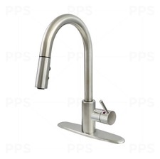 Kitchen faucet w/ pull down Sprayer, 1 handle, 1 or 3 hole Stainless Steel