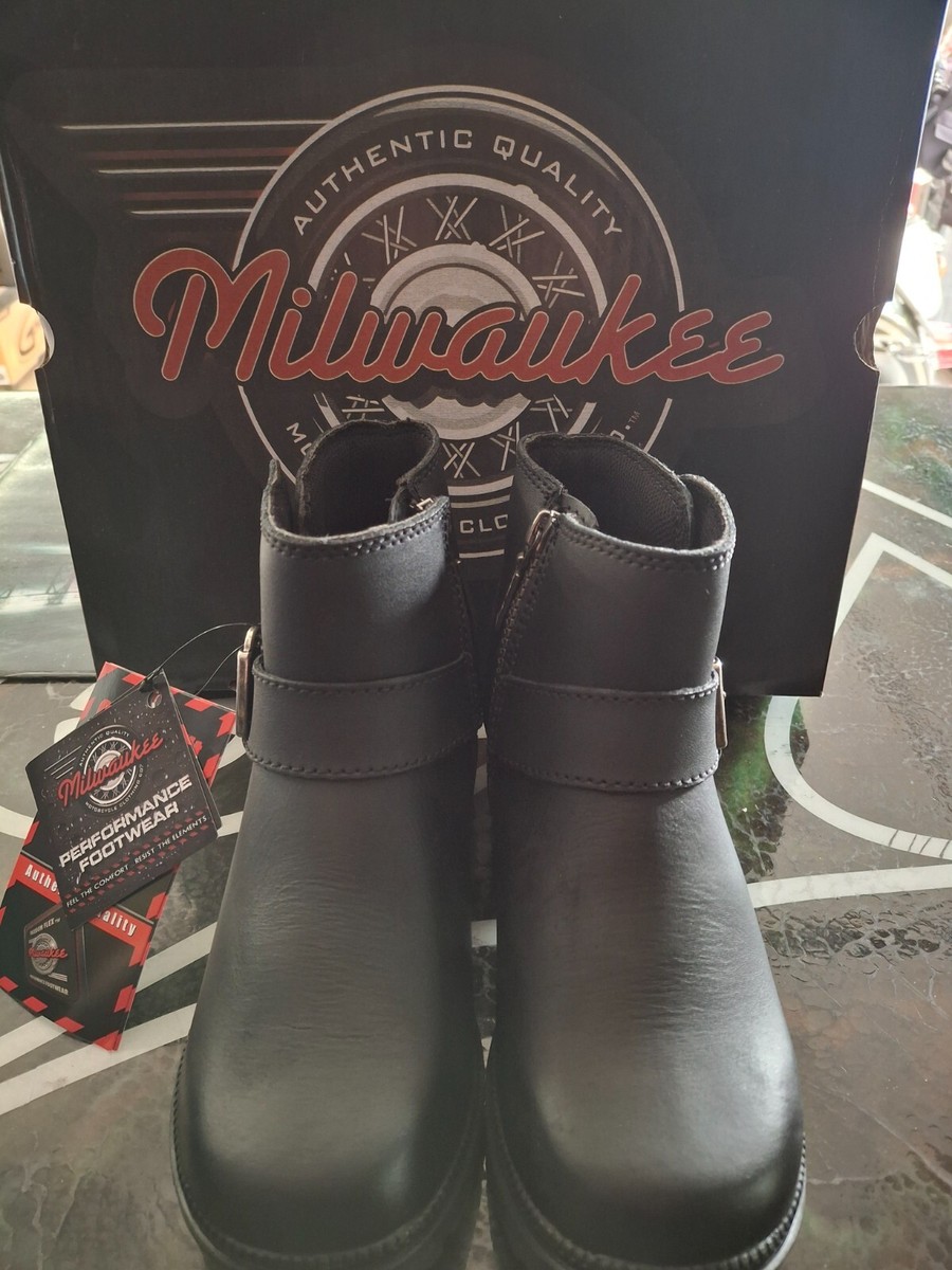 Milwaukee Women sz 6.5 C Moto Riding Boots Black Ankle  display picture 3