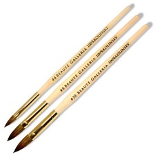 3pcs Kolinsky Oval Acrylic Nail Art Brush Set Detailing Painting Pen Size 4,8,10