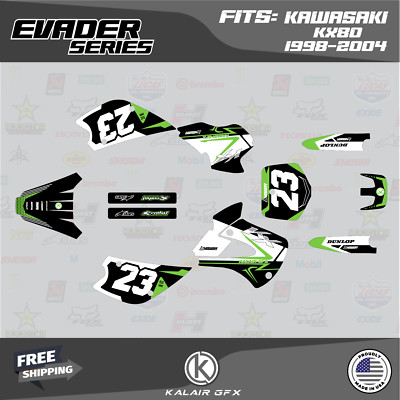 Graphics Kit for KAWASAKI KX 80 (1998-2004) Evader Series - Green
