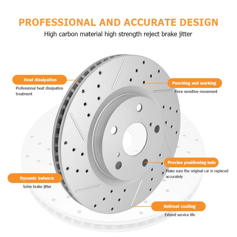 Rotores de freno de disco delanteros 330 mm para Dodge Journey Grand Caravan 2012 2013-2019 Foto 4 de 4