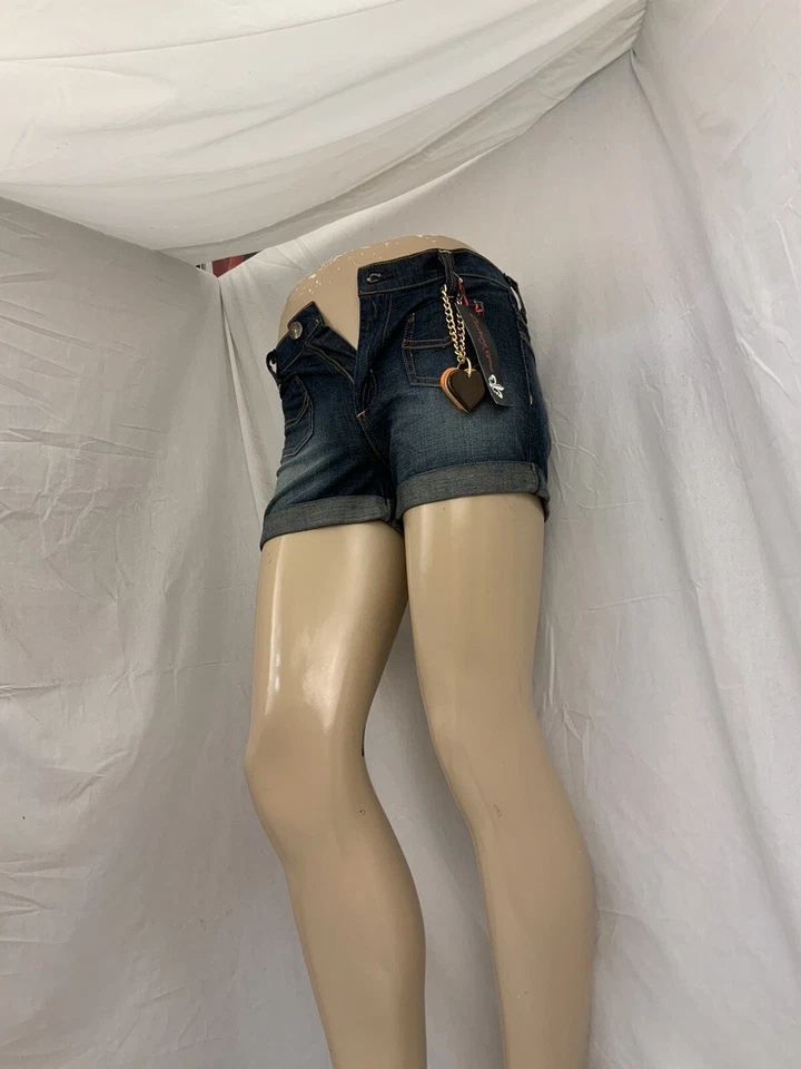 Pantalones Cortos Jean Dittos Talla 25 Azul 100% Algodón Tiro Bajo Hechos en EE. UU. YGI N1-344CG Foto 4 de 4