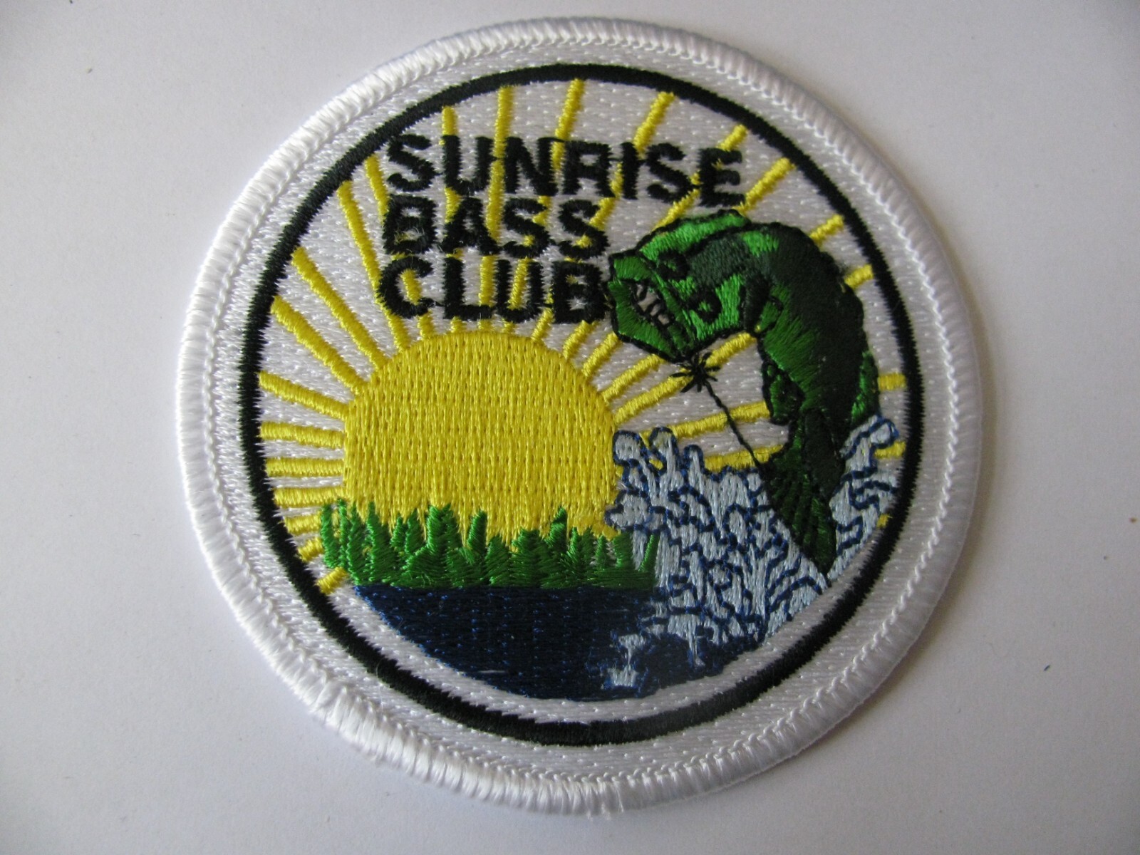 SUNRISE BASS CLUB Camp Mack Florida Fishing Fish Patch 3" Iron On Free