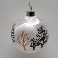 Formano HäNger Kugel Winterzeit Weiß Glitzer Batterie Timer 12 Cm Baum Winter