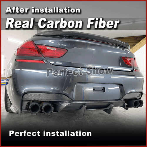 For BMW F06 F12 F13 M6 13-19 Real Carbon Fiber Rear Bumper Diffuser Lip Spoiler - Picture 7 of 16