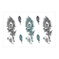 Romantic Feather Tattoo Feather Temporary Feather Black Blue Feather Tattoos