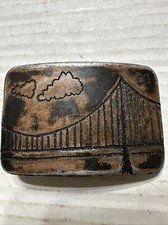 Vintage Hand Made Metal California Bridge Belt Buckle