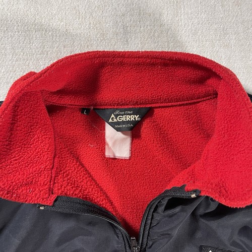 Gerry Lightweight Fleece Layering Vest Red/Black Mens L Hiking Vintage - Picture 4 of 8