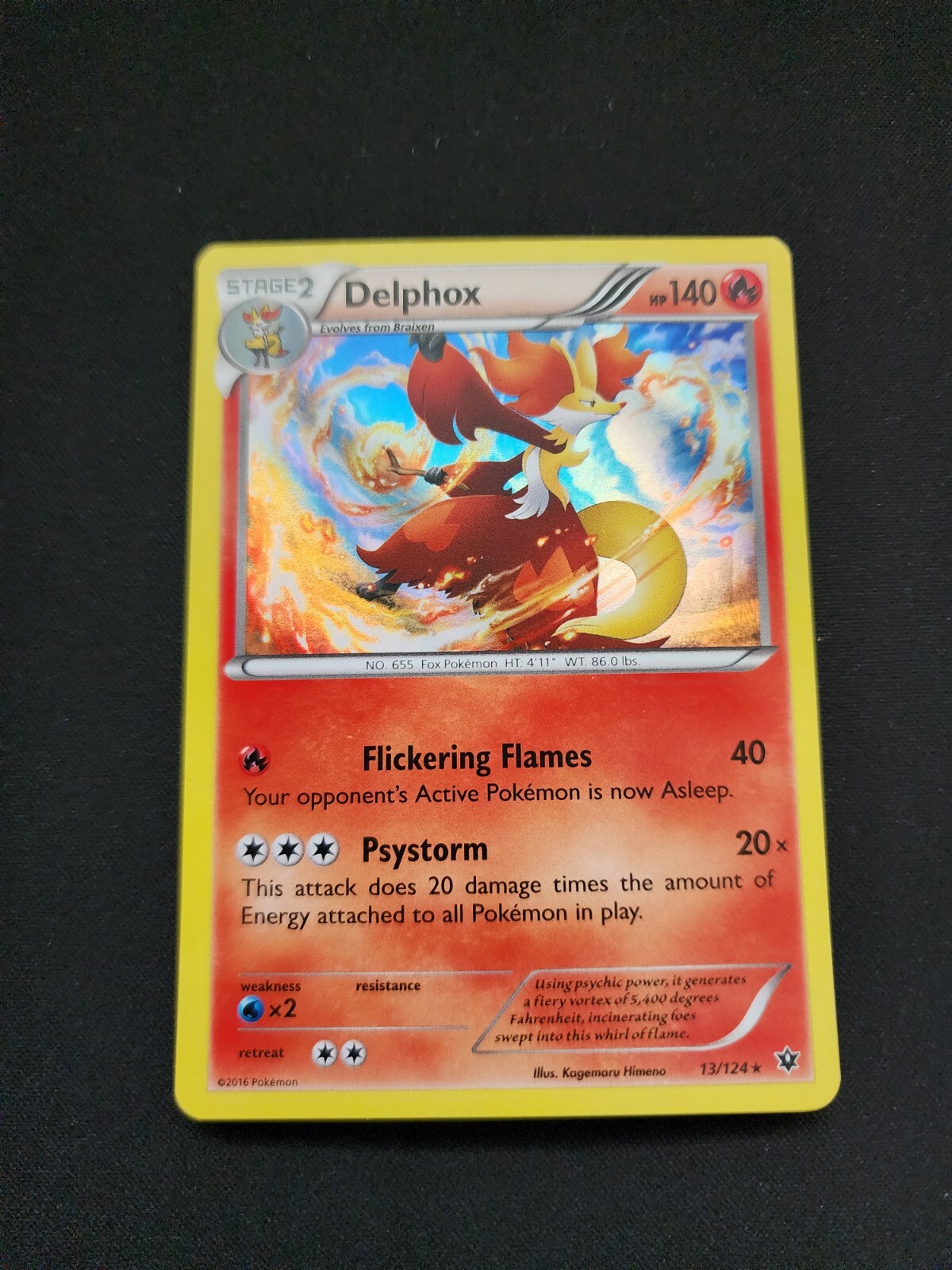 Pokémon Delphox 13/124 FCO Fates Collide Nm