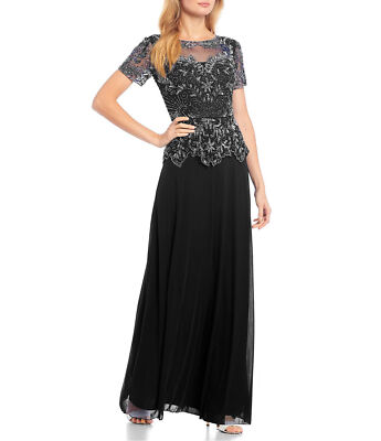pisarro nights beaded illusion neck dress Pisarro Nights Beaded Illusion Neck Gown in Deep Mocha at Nordstrom, Size 2