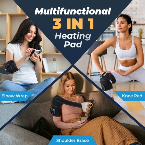 Electric Heated Knee Support Brace 3 in 1 Shoulder Brace for Joint Pain Relief - Picture 5 of 21