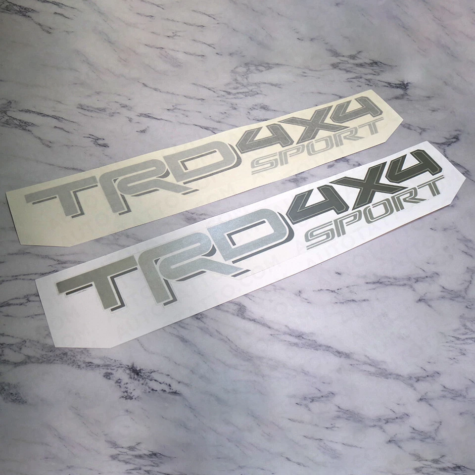 2x 3D TRD 4x4 deportivo gris oscuro camioneta plataforma lateral logotipo calcomanía limitada Foto 3 de 4