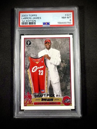 2003 Topps LEBRON JAMES 1st Edition Rookie Card RC PSA 8 NM-MT #221