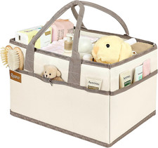 Baby Diaper Caddy Organizer with Handle, Baby Shower Gifts Basket, Nursery St...