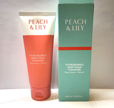 Peach & Lily Hydrobubble Deep Foam Cleanser Full Size 100 ml 3.38 oz NIB