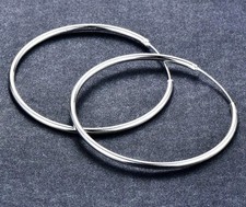 925 sterling silver Simple Hoop Earring Round Circle Loop For Women Fashion Gift