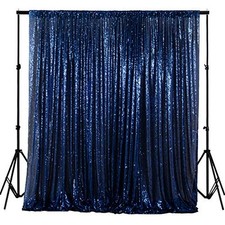 PHOTOBOOTH Background Best Choice--Sequin backdrops, Sequin 4FTx7FT Navy Blue
