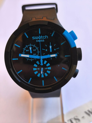 SWATCH+BIG BOLD CHRONO+SB02B401 CHECKPOINT BLUE+NEUWARE/NEW