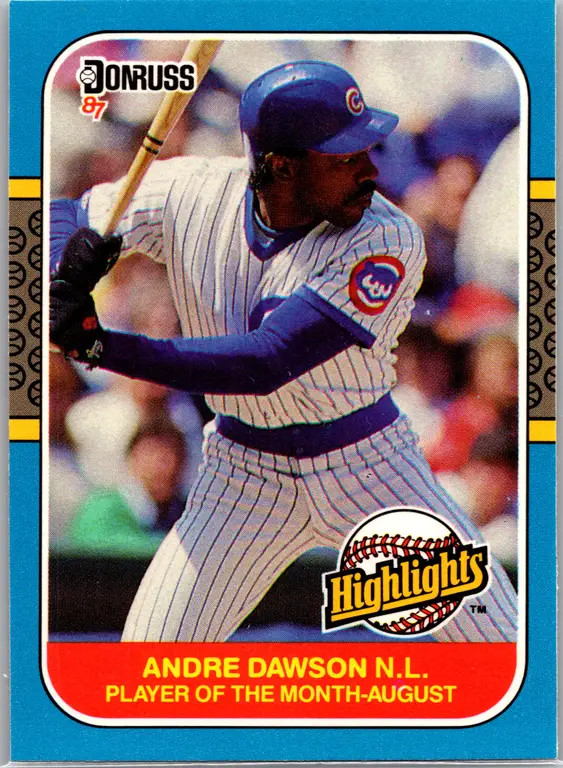 1987 Donruss Highlights Andre Dawson Cubs Player Of The Month - August #31