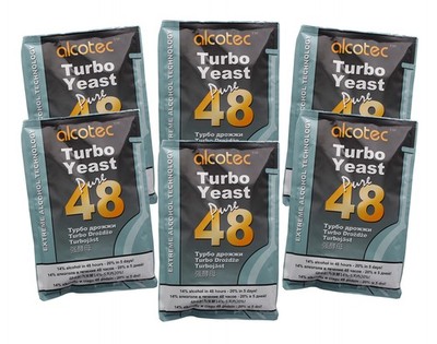 Alcotec 48 Hour Turbo Yeast, 135g (6 Packs)