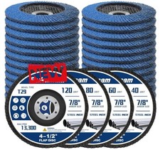 24 Discos Flap de Circonio 115 mm, Grano 40/60/80/120 para Madera y Metal
