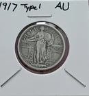 1917 Silver Standing Liberty Quarter AU Type 1