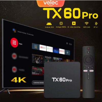 Velec TX60 Pro Smart TV Box Android 16 16+256GB 4K Video Decoding High-End
