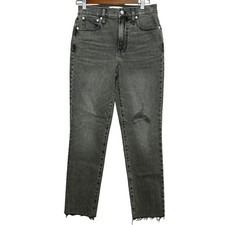 Madewell The Perfect Vintage Jean Gray Wash Distressed Raw Hem Women's Size 25