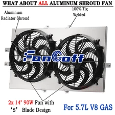Shroud Electric Fan For Chevy Impala Caprice Buick Roadmaster 5.7L V8 1994-1996