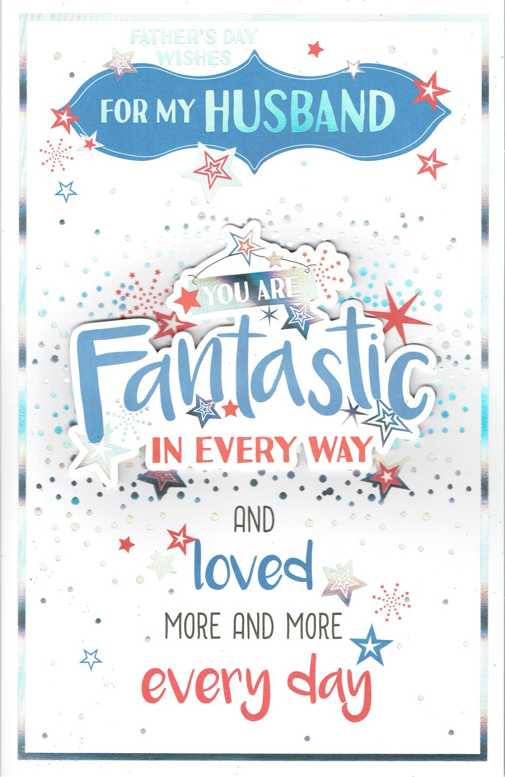 HUSBAND EX-LARGE FATHER'S DAY CARD - Special 8 PAGE INSERT With LOVELY WORDS