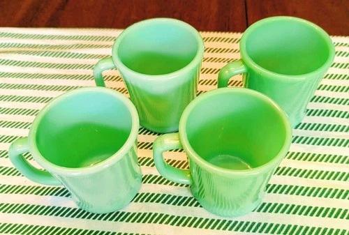4 Fire King Jadeite Coffee Mugs