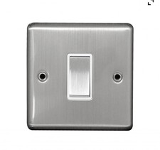 Arlec brushed nickel stainless steel 10A 1 Gang 1 Way Light Switch 8011GBSS