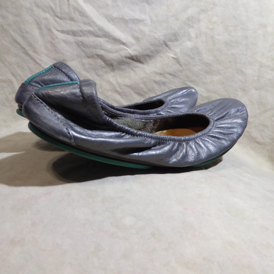 🩰 Sapatilhas de balé dobráveis Tieks by Gavrieli tamanho 10 M couro nappa estanho metálico - Imagem 4 de 4