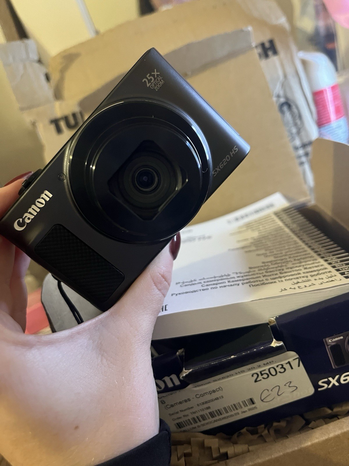 Canon PowerShot SX620 HS Digital Camera 20.2MP, Compact, Black, 25x Optical Zoom