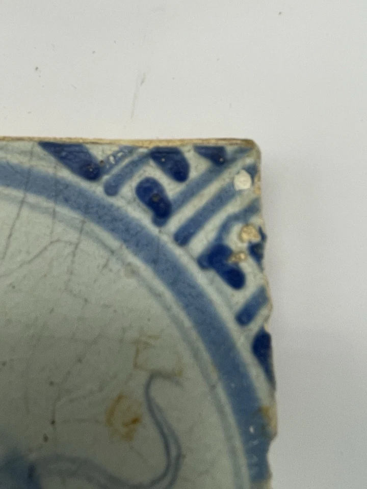 Antike niederländische Delfter Fliese, Ende 17.-Anfang 18. Jahrhundert (um 1680-1720). - Bild 3 von 4