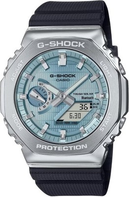 Casio G-Shock Herren Analog-Digital Uhr blaues Ziffernblatt schwarzes Armband GBM-2100A-1A2ER