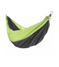 Uline Backpacking Hammock Camping Single Parachute w Straps - Black  Lime Green